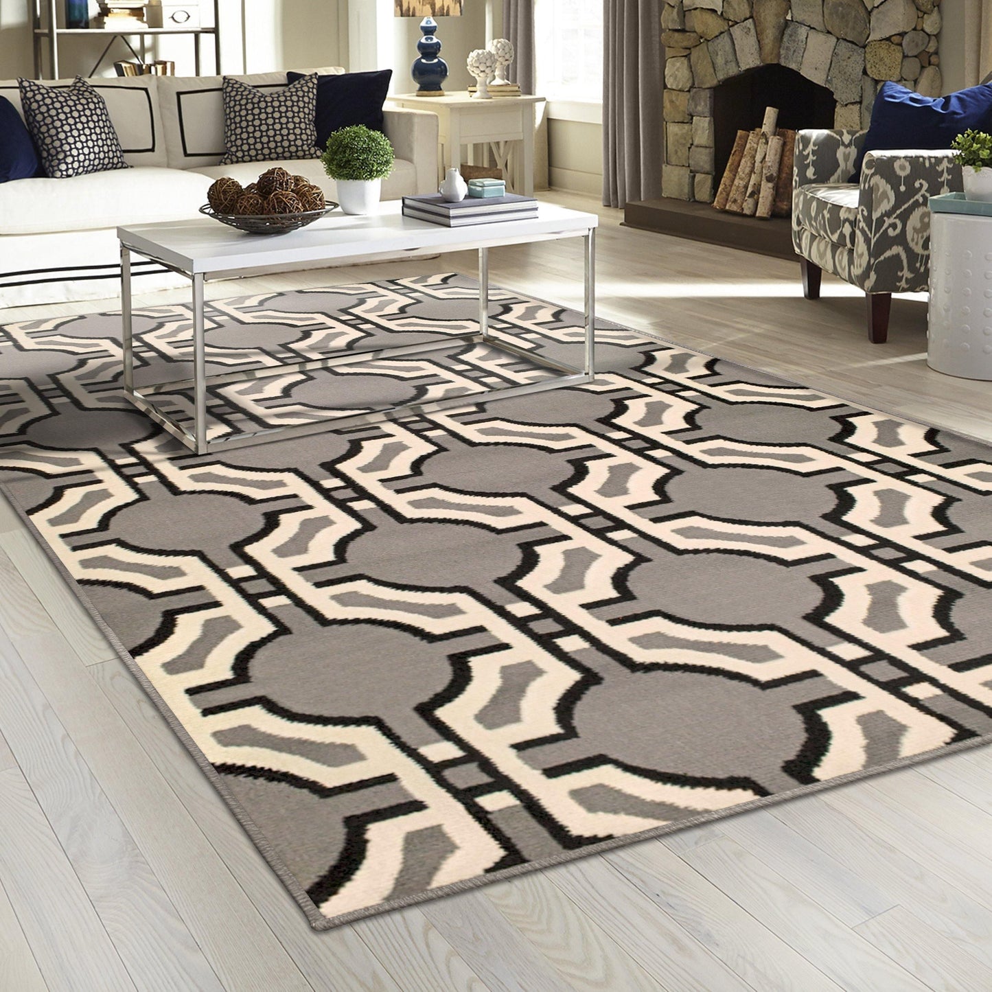 Pritchard Indoor Area Rug, Geometric Pattern, Modern, Jute Backing FredCo