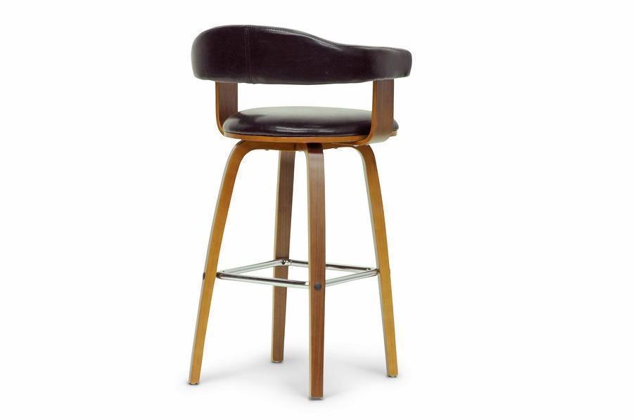 Quigley Walnut and Black Modern Counter Stool FredCo