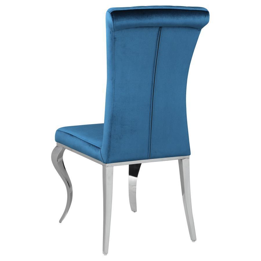 Quinn 5-piece Hexagon Pedestal Dining Room Set Mirror and Teal Coaster FredCo