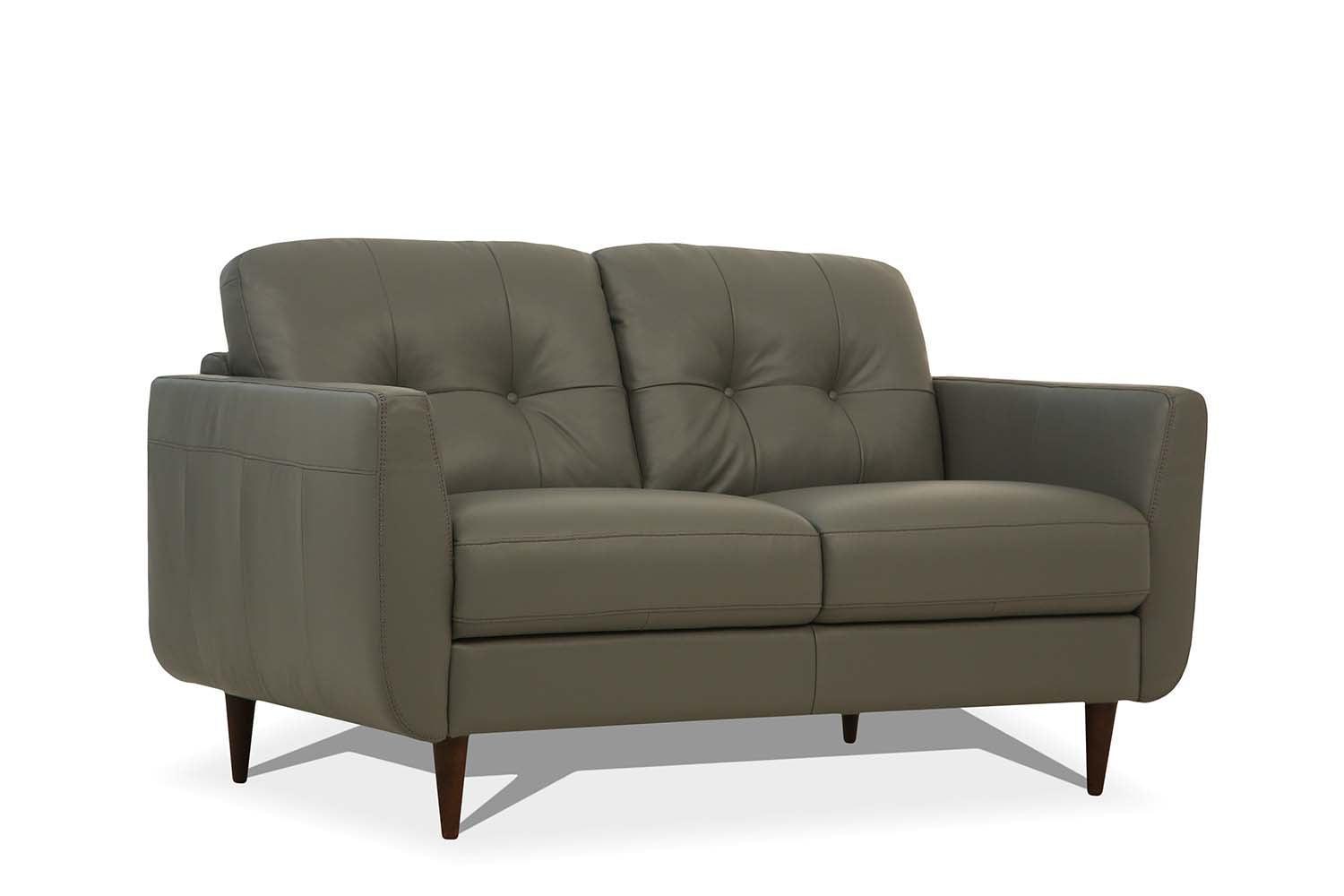 Radwan Loveseat Pesto Green Leather FredCo