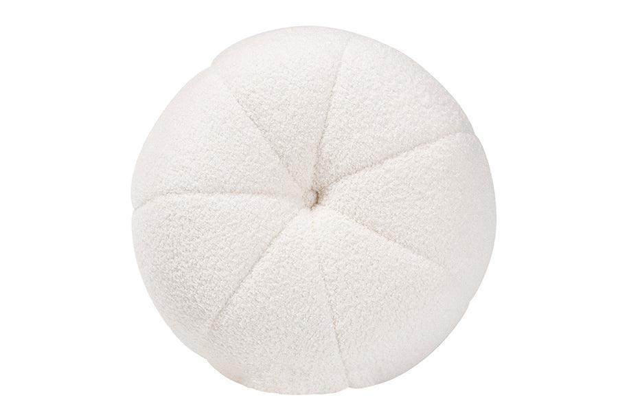 Raelynn Modern and Contemporary Ivory Boucle Upholstered and Gold Metal Ottoman FredCo