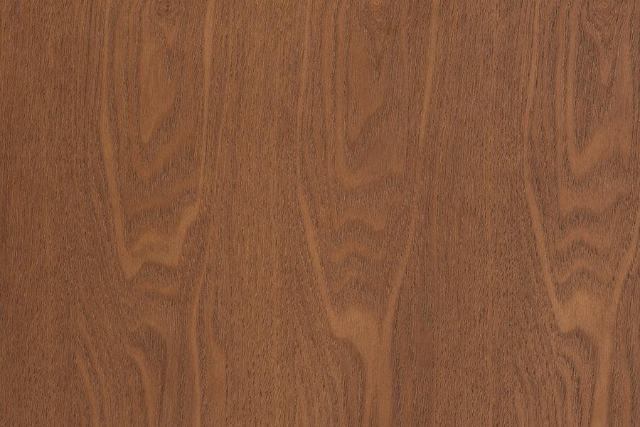 Ramiel Mid-Century Modern Ash Walnut Finished Wood and Rattan 6-Drawer Dresser FredCo