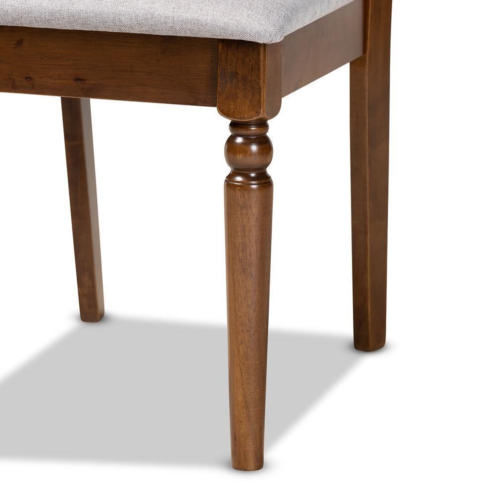 Ramiro Modern and Contemporary Grey Fabric Upholstered and Walnut Brown Finished Wood 2-Piece Dining Chair Set FredCo