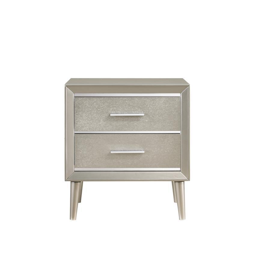 Ramon 2-drawer Nightstand Metallic Sterling 222702 Coaster FredCo