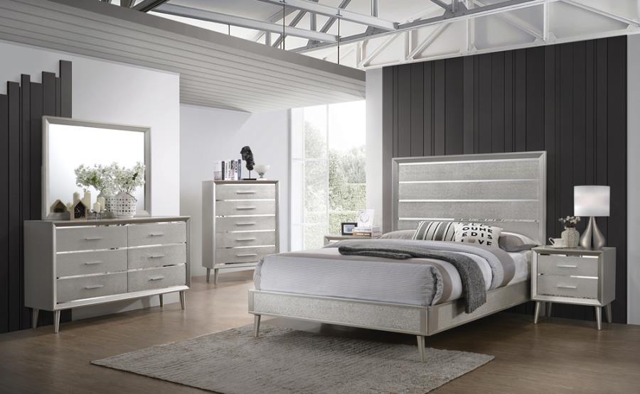Ramon 5-piece Full Panel Bedroom Set Metallic Sterling Coaster FredCo