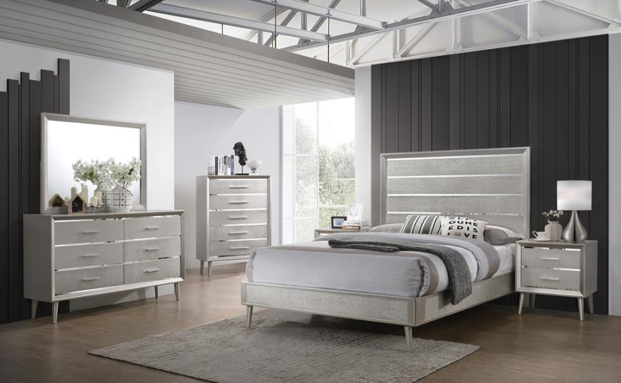 Ramon 5-piece Queen Panel Bedroom Set Metallic Sterling Coaster FredCo