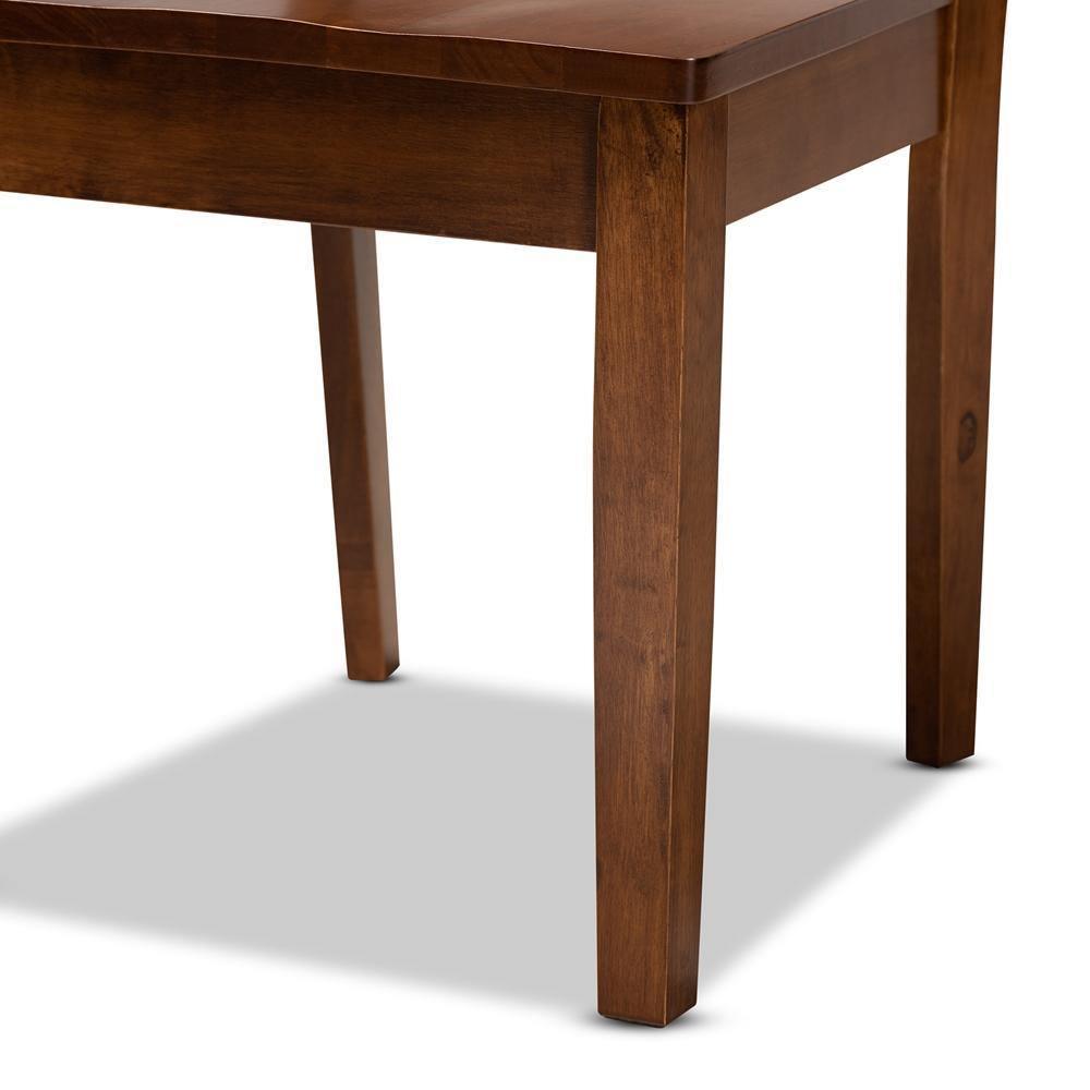 Rava Modern and Contemporary Walnut Brown Finished Wood 5-Piece Dining Set FredCo
