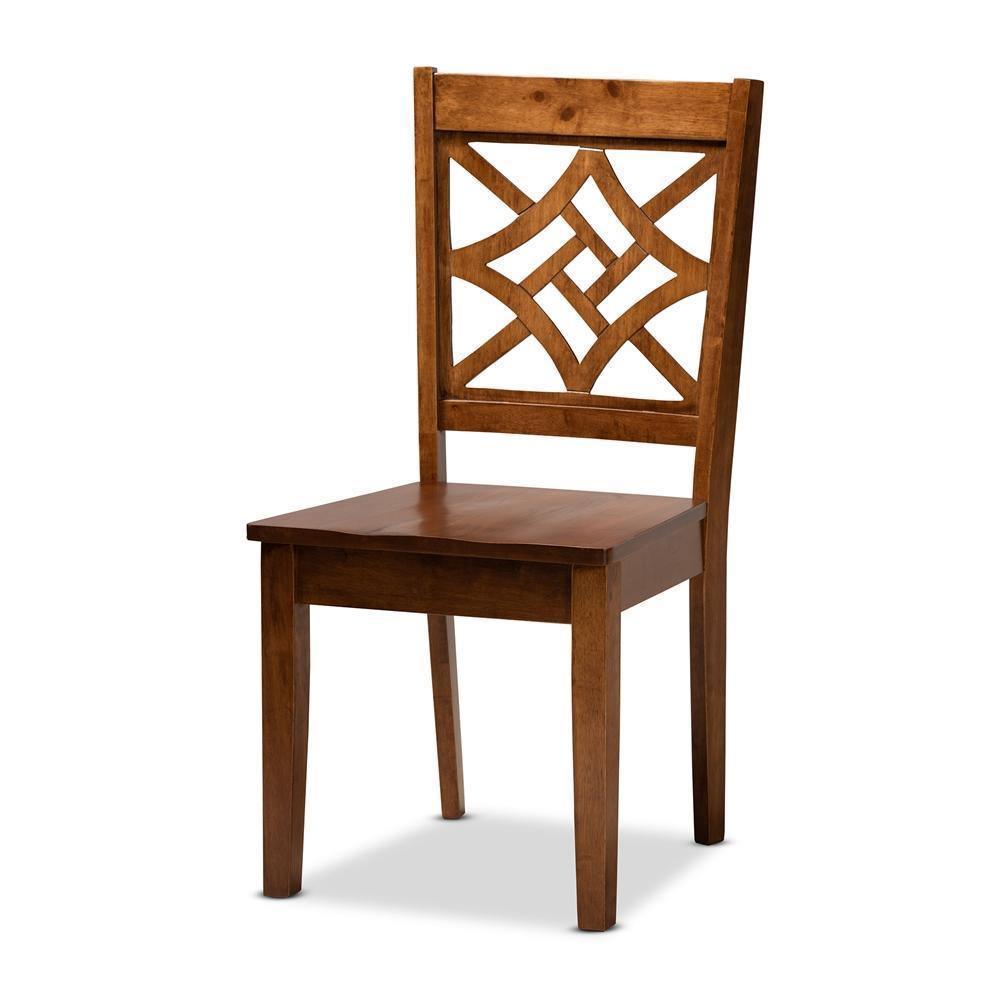 Rava Modern and Contemporary Walnut Brown Finished Wood 5-Piece Dining Set FredCo
