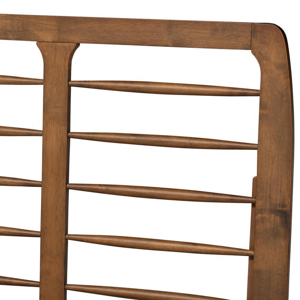 Rayna Mid-Century Modern Walnut Brown Finished Wood Twin Size Platform Bed FredCo