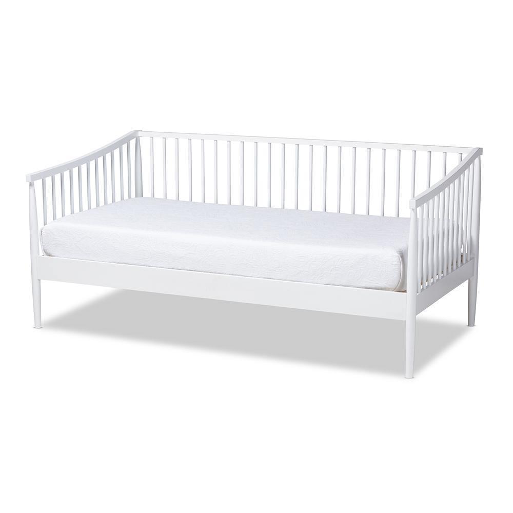 Renata Classic and Traditional White Finished Wood Twin Size Spindle Daybed FredCo