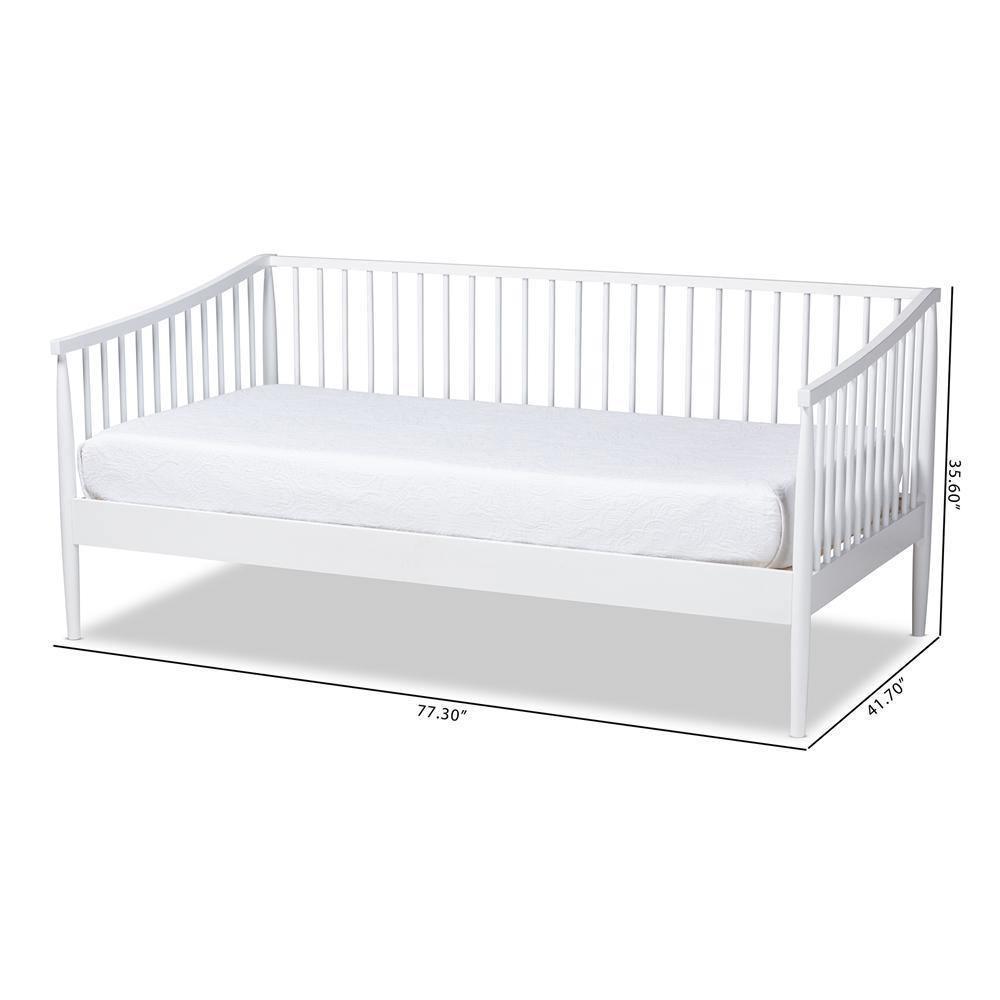 Renata Classic and Traditional White Finished Wood Twin Size Spindle Daybed FredCo