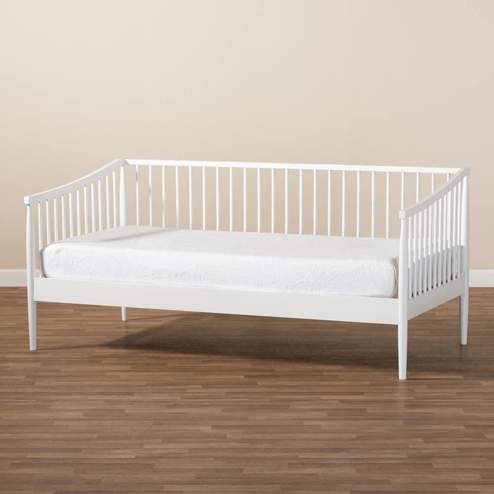 Renata Classic and Traditional White Finished Wood Twin Size Spindle Daybed FredCo