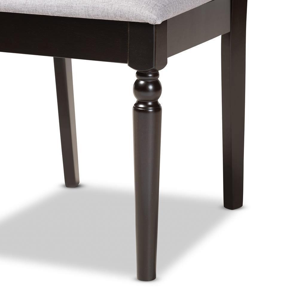 Renaud Modern and Contemporary Grey Fabric Upholstered and Dark Brown Finished Wood 2-Piece Dining Chair Set FredCo