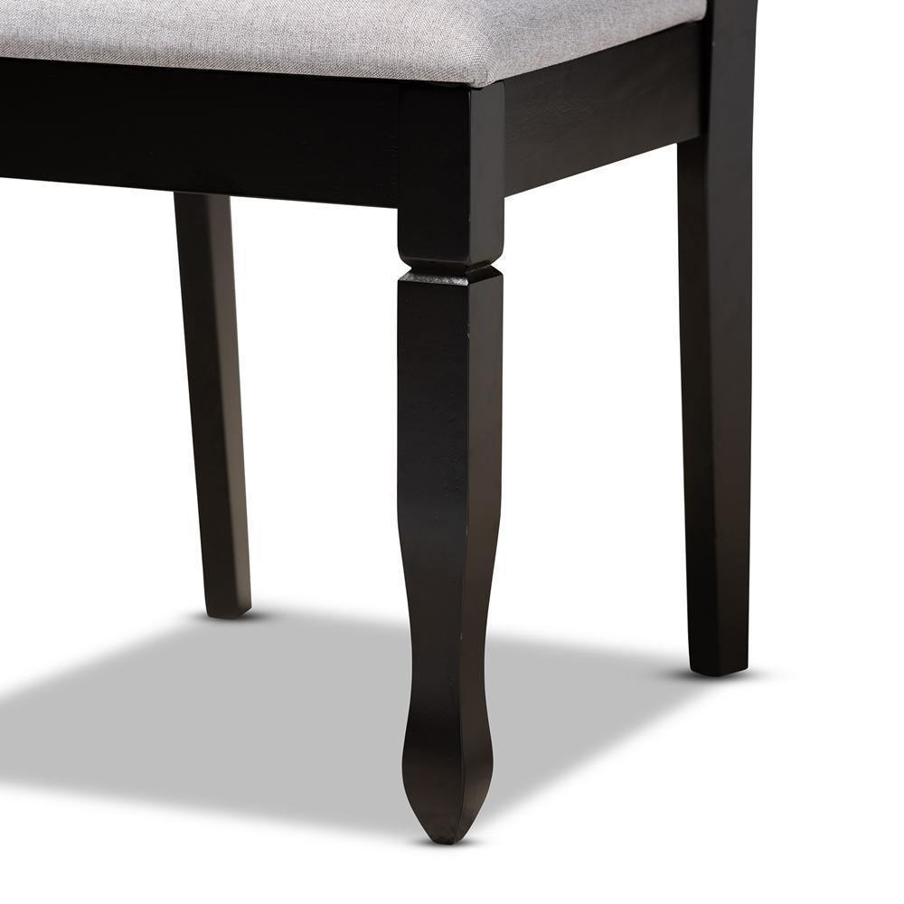 Reneau Modern and Contemporary Grey Fabric Upholstered Espresso Brown Finished Wood 2-Piece Dining Chair Set FredCo