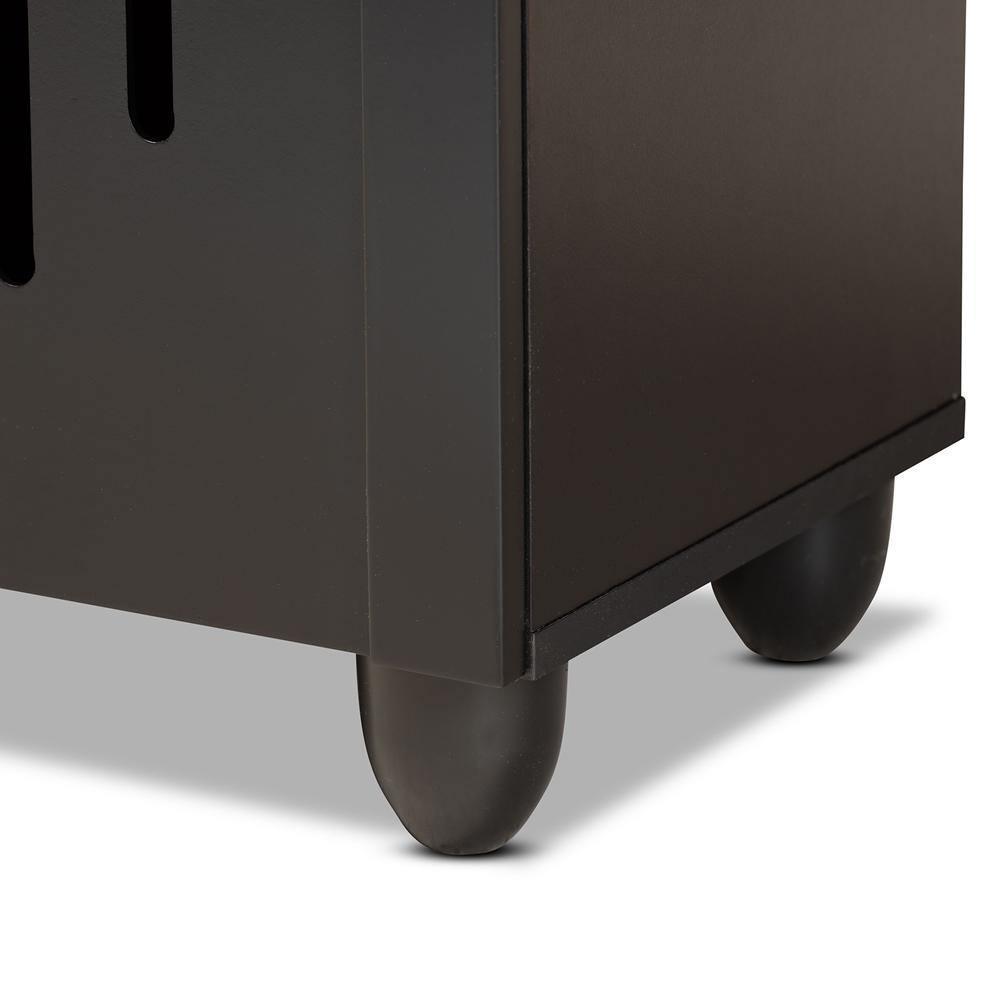 Renley Modern and Contemporary Espresso Brown Finished Wood 2-Door Shoe Storage Cabinet FredCo