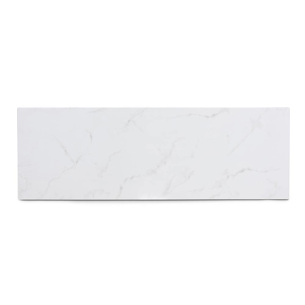 Renzo Modern and Contemporary Brushed Gold Finished Metal Console Table with Faux Marble Tabletop FredCo