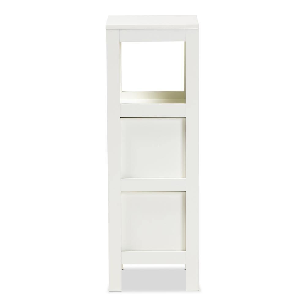 Reuben Cottage and Farmhouse White Finished 2-Drawer Wood Storage Cabinet FredCo