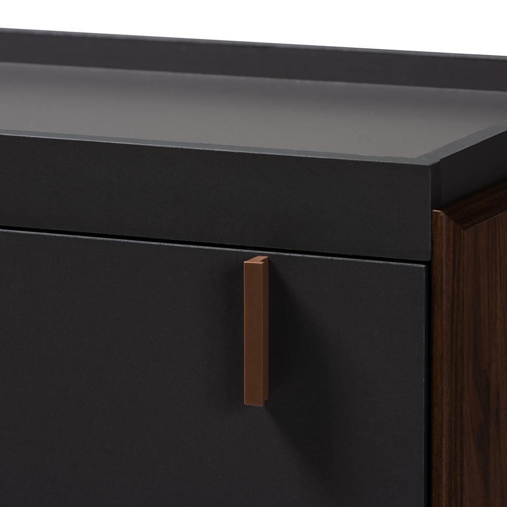 Rikke Modern and Contemporary Two-Tone Gray and Walnut Finished Wood 5-Drawer Chest FredCo