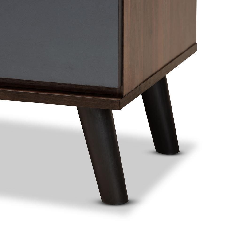 Roldan Modern and Contemporary Two-Tone Walnut and Grey Finished Wood 3-Drawer Bedroom Chest FredCo