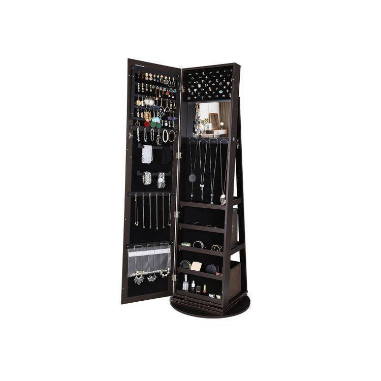Rotatable Mirror Jewelry Armoire FredCo