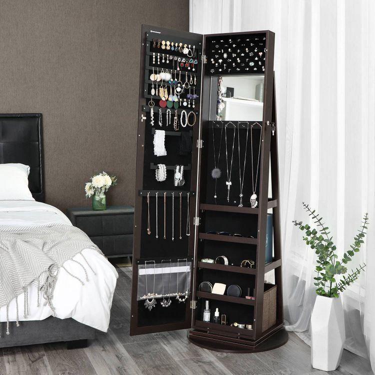 Rotatable Mirror Jewelry Armoire FredCo