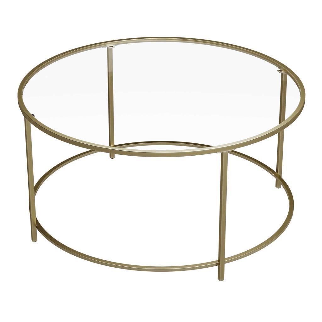 Round Glass Coffee Table Golden FredCo