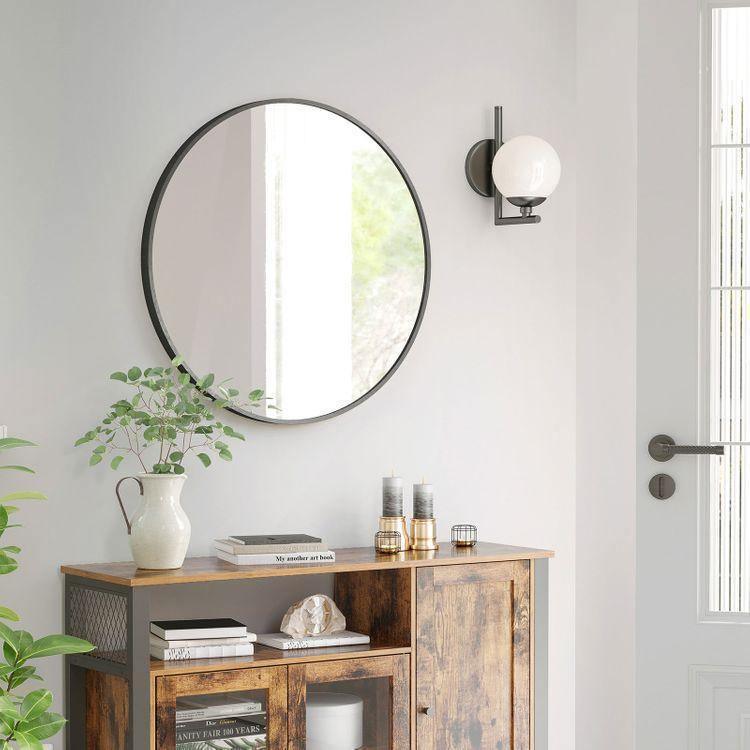 Round Wall Mirror Black FredCo