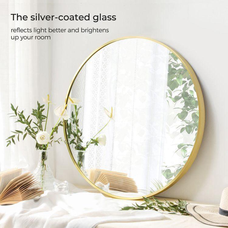 Round Wall Mirror Gold Color FredCo