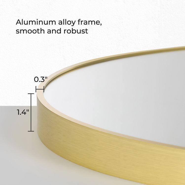 Round Wall Mirror Gold Color FredCo