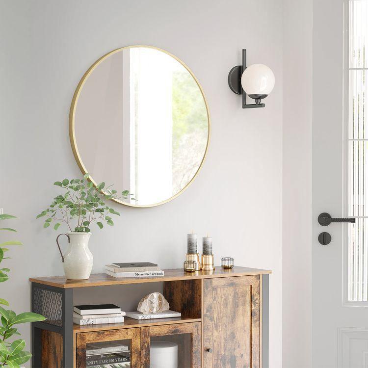 Round Wall Mirror Gold Color FredCo