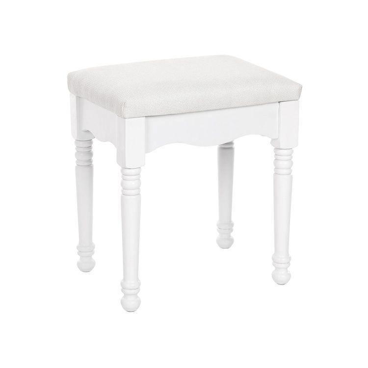 Rubberwood Legs Vanity Stool FredCo