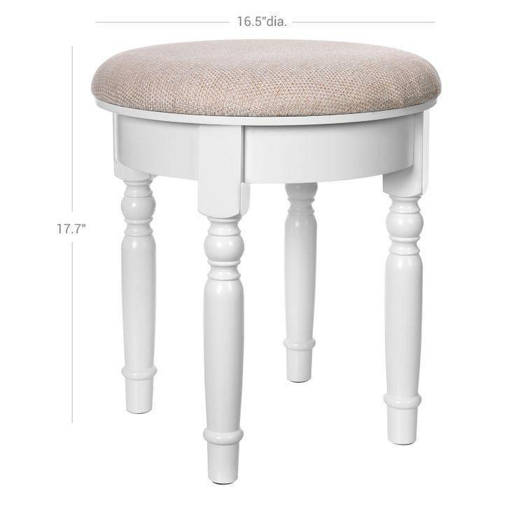 Rubberwood Legs Vanity Stool FredCo