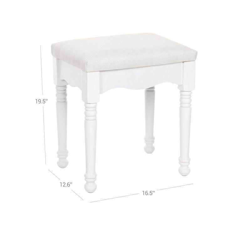 Rubberwood Legs Vanity Stool FredCo