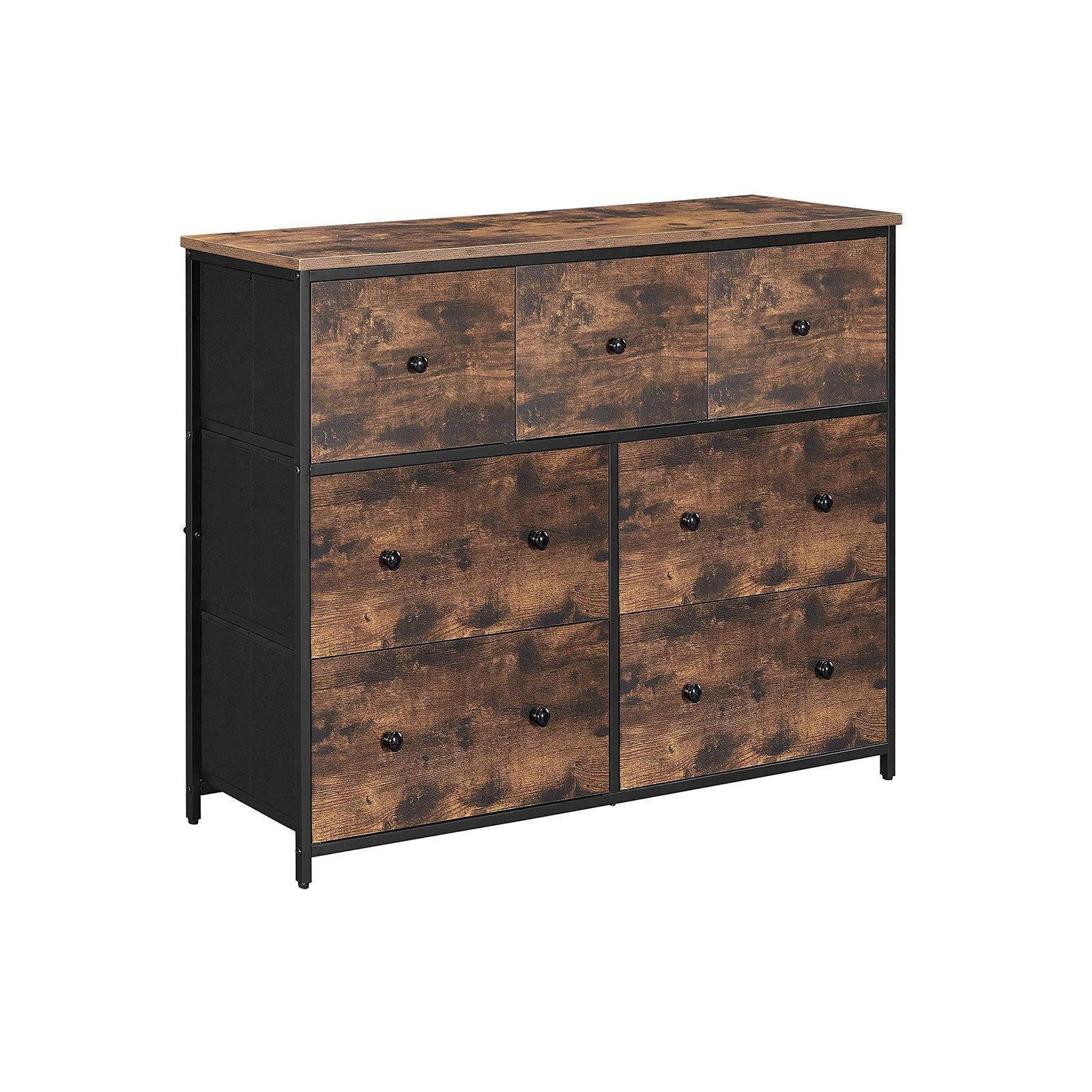 rustic brown and black dresser Porter - Rustic Brown