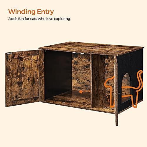 Rustic Brown Cat Litter Box Enclosure FredCo