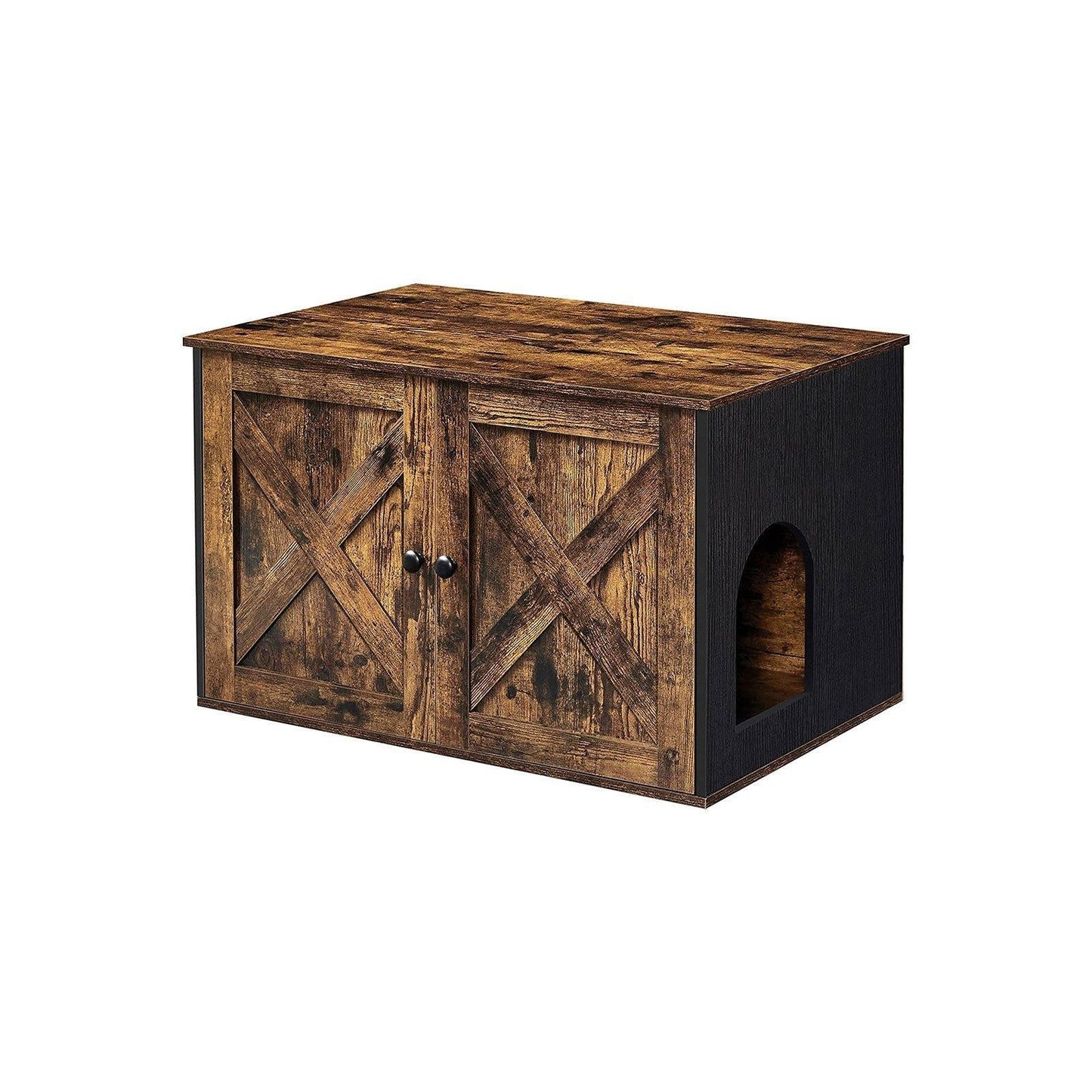 Rustic Brown Cat Litter Box Enclosure FredCo