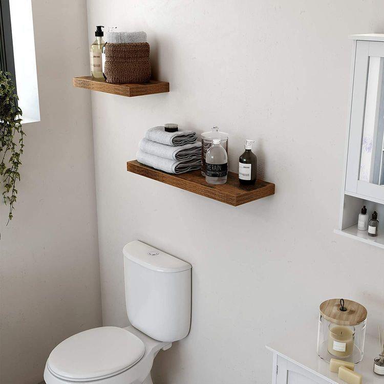 Rustic Brown Floating Shelves FredCo