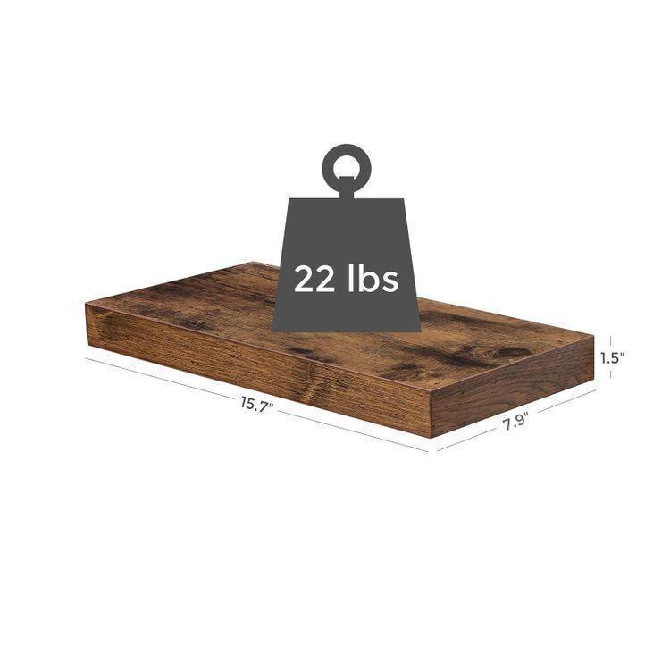 Rustic Brown Floating Shelves FredCo