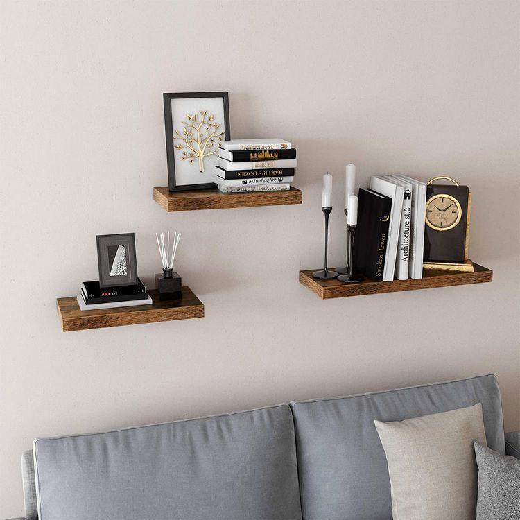 Rustic Brown Floating Shelves FredCo