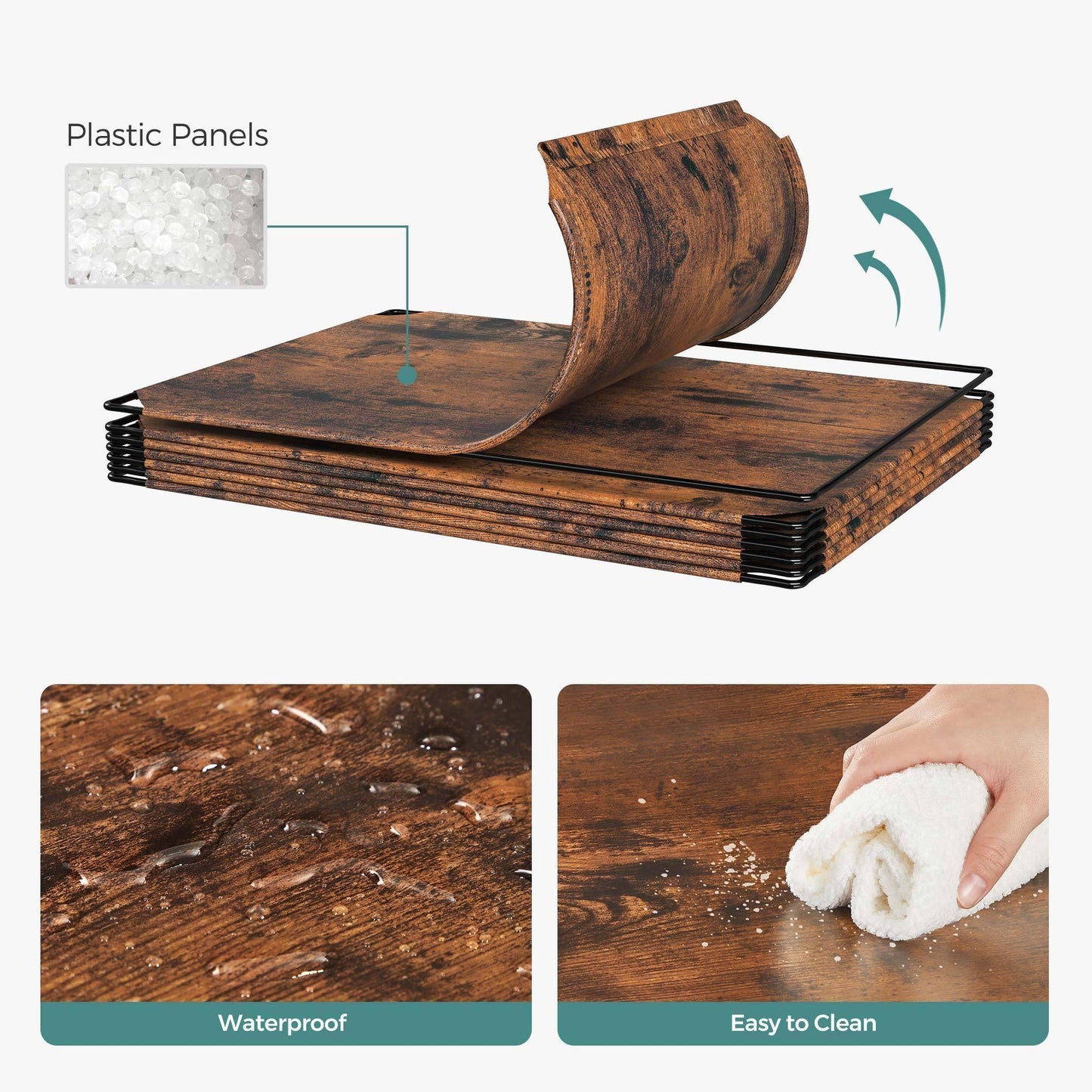 Rustic Brown Plasitc Cube Storage for Shoes FredCo