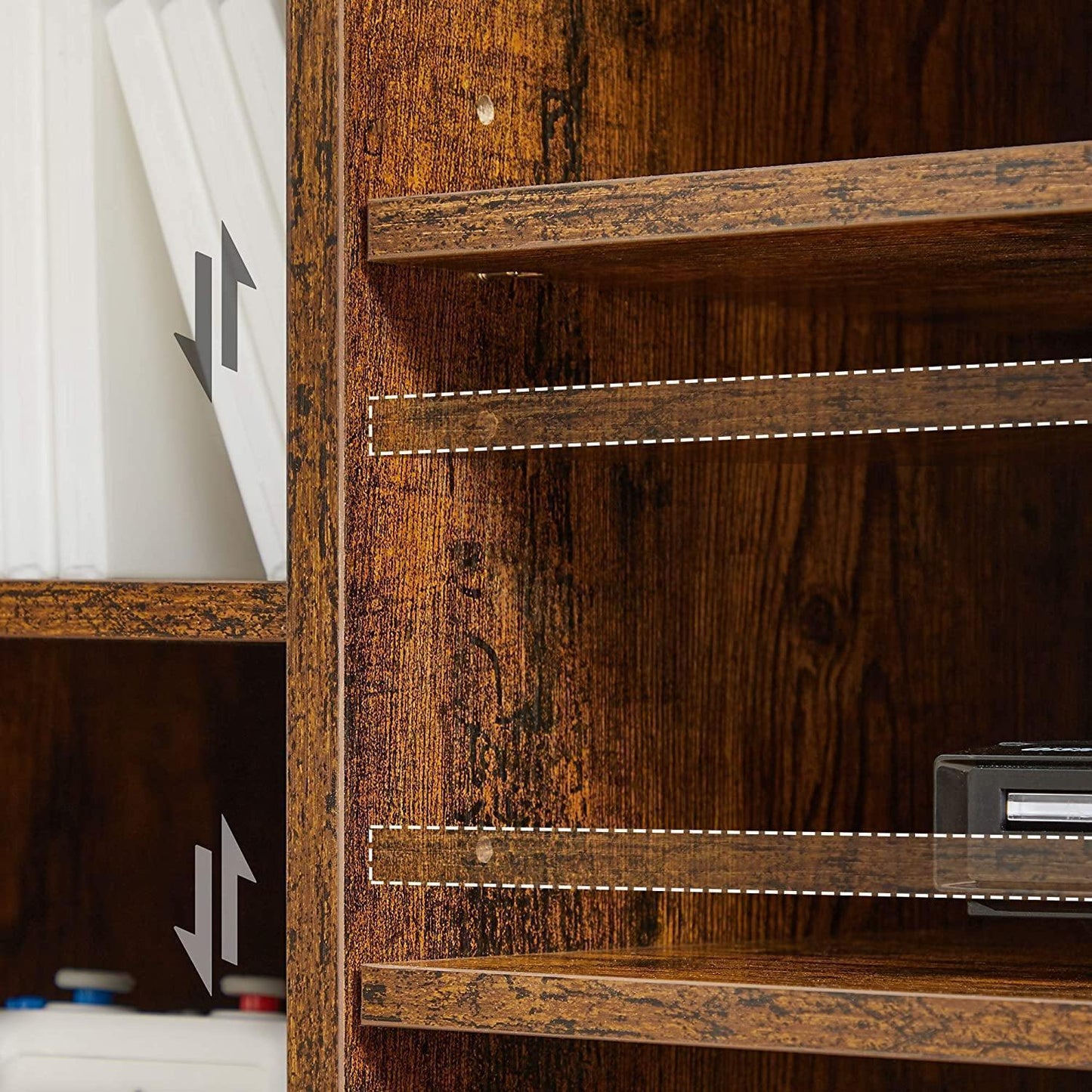 Rustic Brown TV Table Unit with Adjustable Shelves FredCo