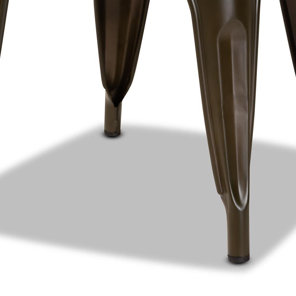 Ryland Modern Industrial Brown Finished Metal 4-Piece Dining Chair Set FredCo
