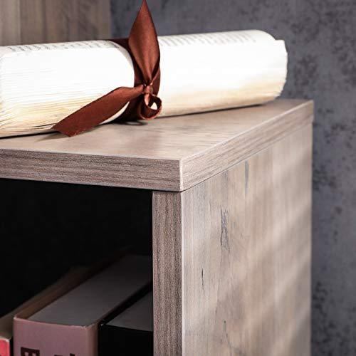 S-Shape Gray Bookcase and Display Shelf FredCo