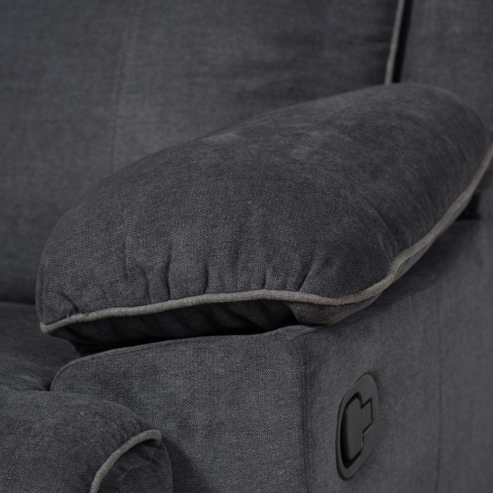 Sabella Modern and Contemporary Dark Grey and Light Grey Two-Tone Fabric 7-Piece Reclining Sectional FredCo