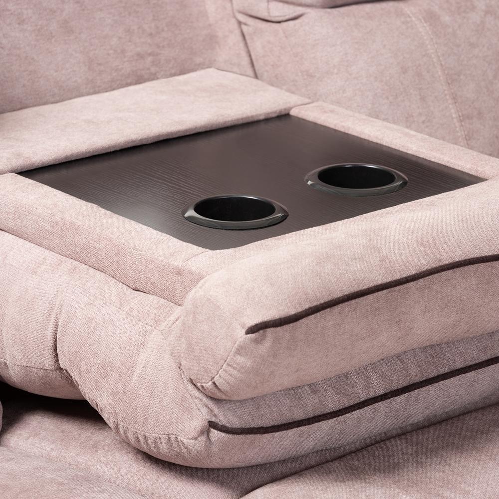 Sabella Modern and Contemporary Light Brown Fabric 7-Piece Reclining Sectional FredCo