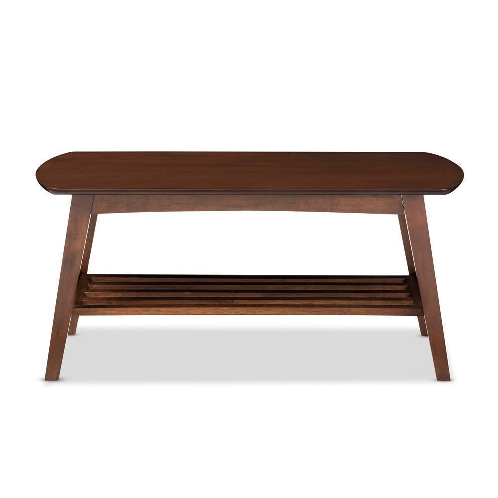 Sacramento Mid-century Modern Scandinavian Style Dark Walnut Coffee Table FredCo
