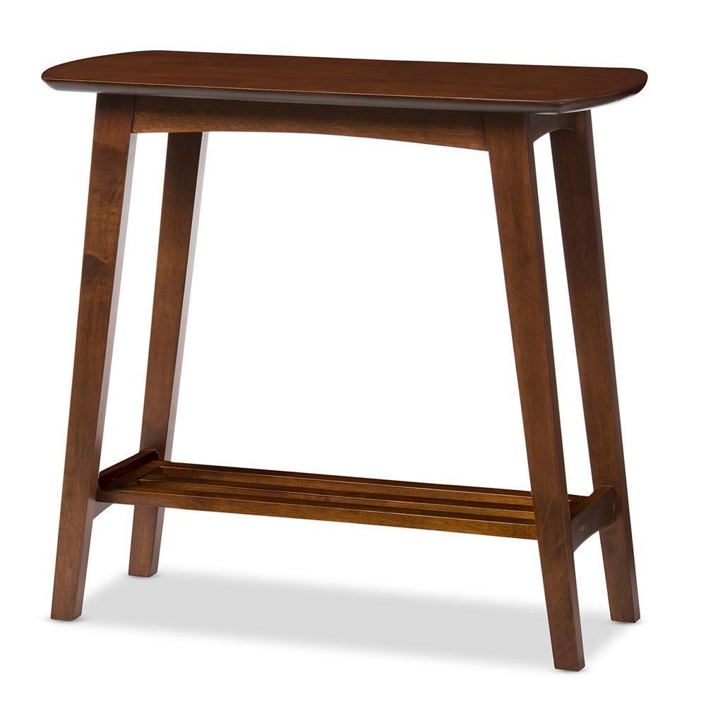 Sacramento Mid-century Modern Scandinavian Style Dark Walnut Console Table FredCo