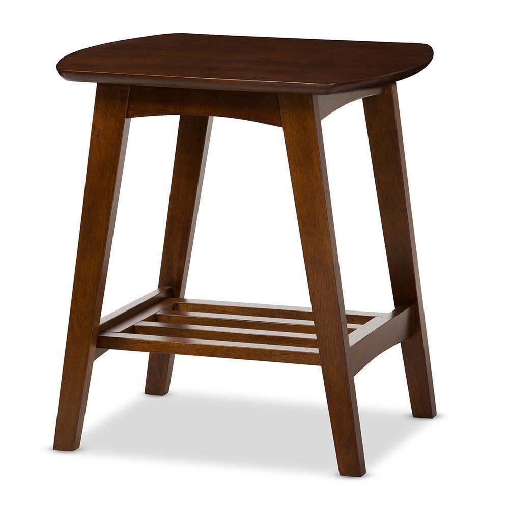 Sacramento Mid-century Modern Scandinavian Style Dark Walnut End Table FredCo
