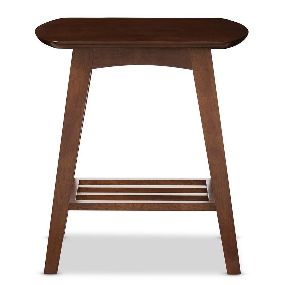 Sacramento Mid-century Modern Scandinavian Style Dark Walnut End Table FredCo