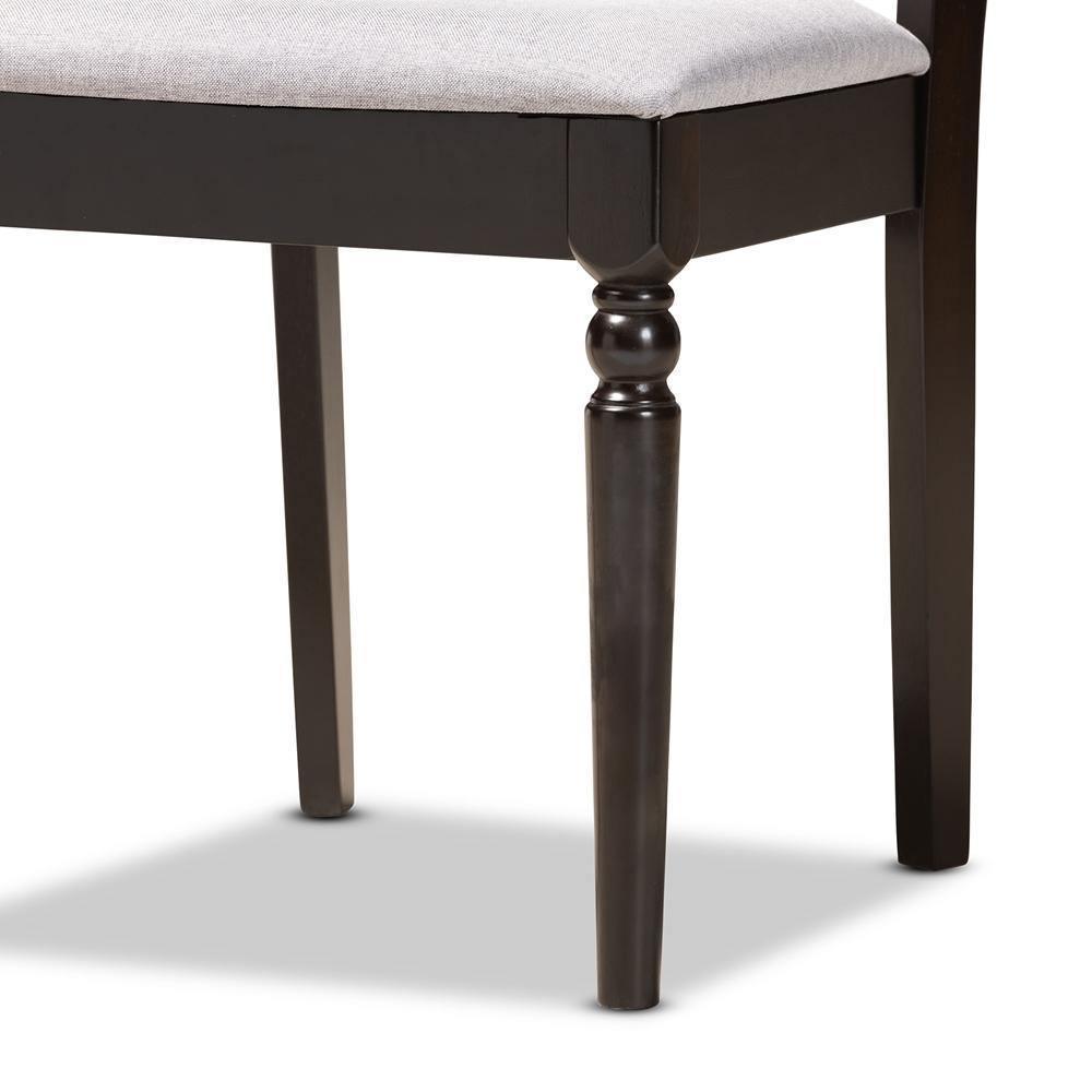 Sadie Modern and Contemporary Grey Fabric Upholstered and Dark Brown Finished Wood 5-Piece Dining Set FredCo